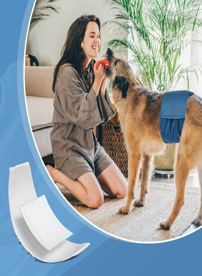 MICOOYO Dog Diaper Liners, Dog Diaper Pads, Disposable Dogs Booster Pads for Puppy, Belly Band Dogs Diapers Liners Male Doggie Diapers Inserts (Blue, L, 25Count) - Image 4